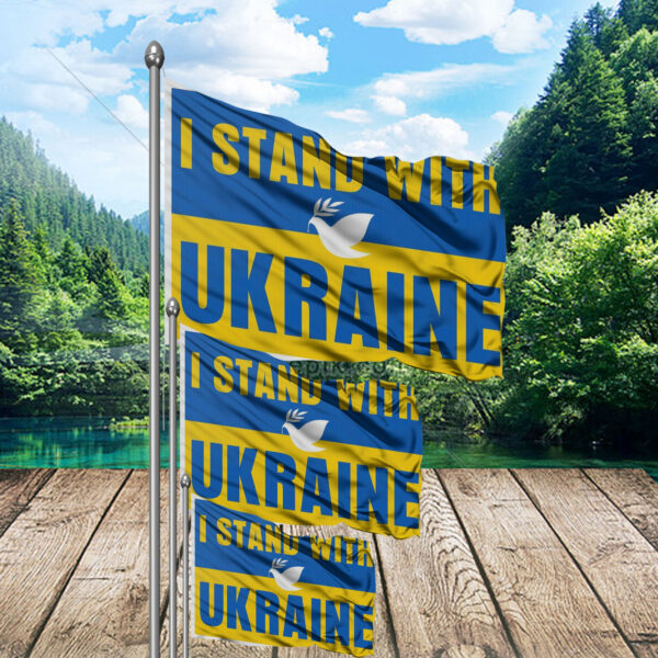 I Stand With Ukraine 2025 Flag - Weather-Resistant Sign