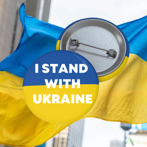 I Stand With Ukraine 2025 Pinback Button