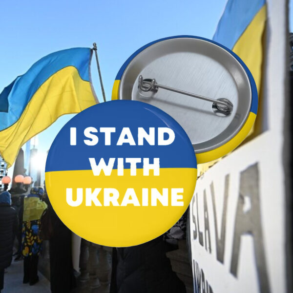 I Stand With Ukraine 2025 Pinback Button