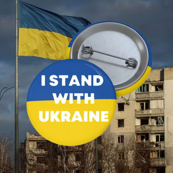 I Stand With Ukraine 2025 Pinback Button