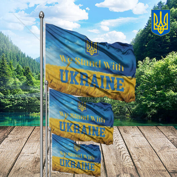 I Stand With Ukraine - Stop UKRAINE War 2025 Flag