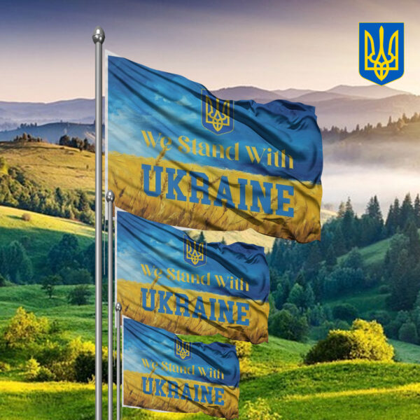 I Stand With Ukraine - Stop UKRAINE War 2025 Flag