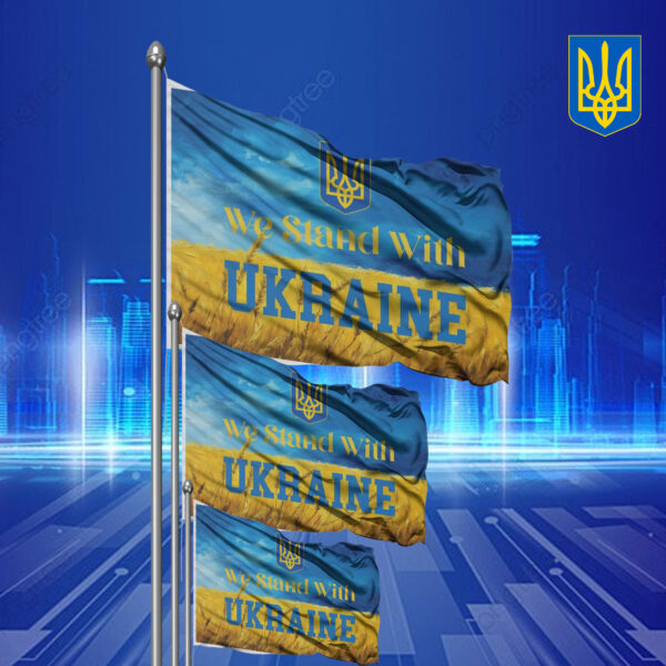 I Stand With Ukraine - Stop UKRAINE War 2025 Flag