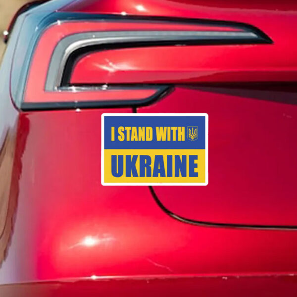 I Stand With Ukraine - Support Ukraine 2025 Sticker and Car Magnet