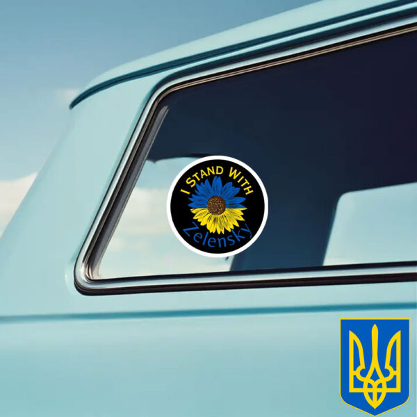 I Stand With Zelensky 2025 Sticker and Car Magnet - Support Ukraine