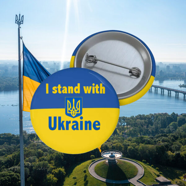 I Stand with Ukraine Support Ukraine 2025 Pin Button