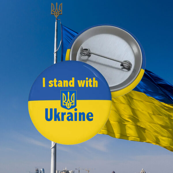 I Stand with Ukraine Support Ukraine 2025 Pin Button