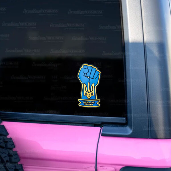 JUSTICE for Ukraine 2025 Sticker and Car Magnet