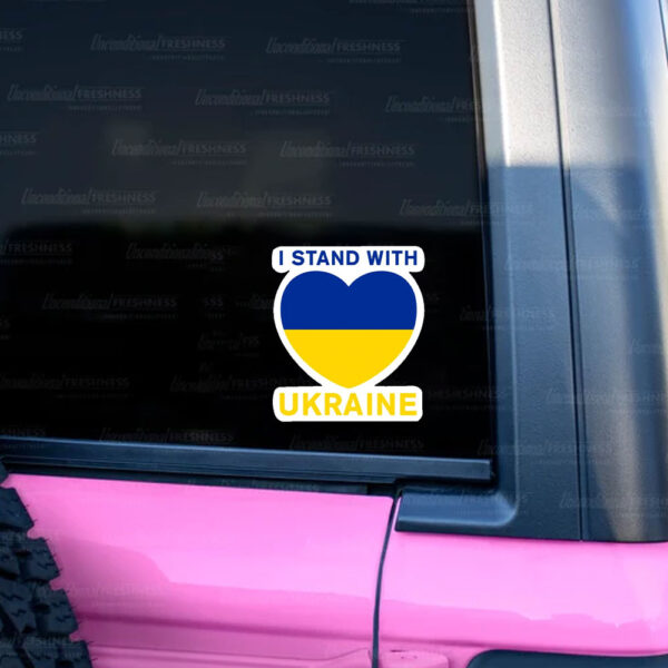 Love Heart I stand with Ukraine 2025 Sticker and Car Magnet