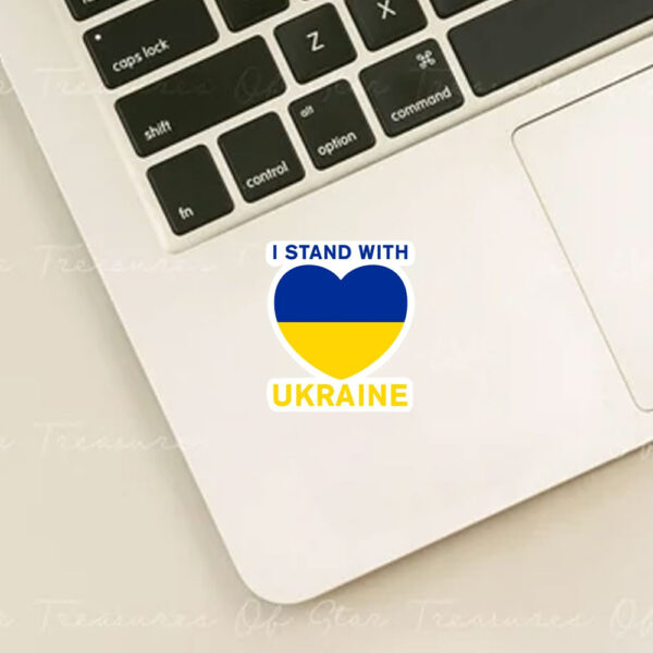 Love Heart I stand with Ukraine 2025 Sticker and Car Magnet