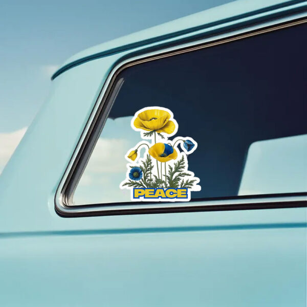 PEACE POPPY UKRAINE 2025 Sticker and Car Magnet