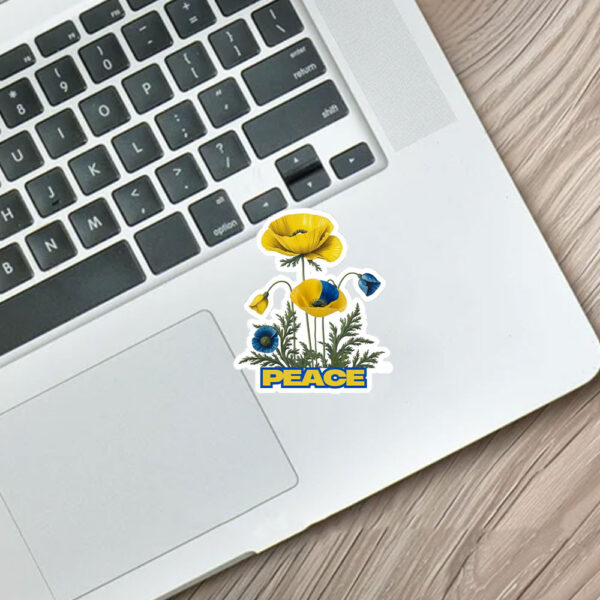 PEACE POPPY UKRAINE 2025 Sticker and Car Magnet