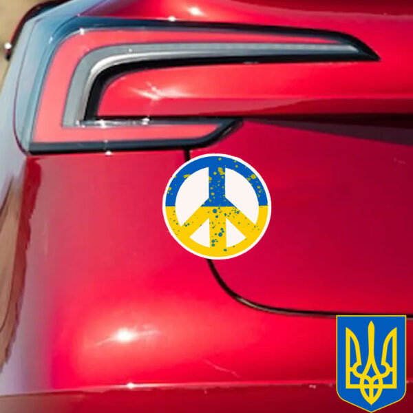 Peace Sign Ukraine Sticker and Car Magnet Blue and Yellow