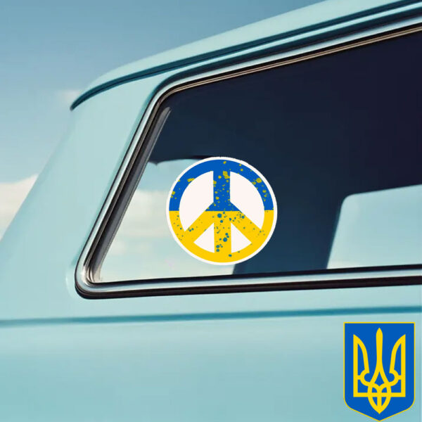 Peace Sign Ukraine Sticker and Car Magnet Blue and Yellow