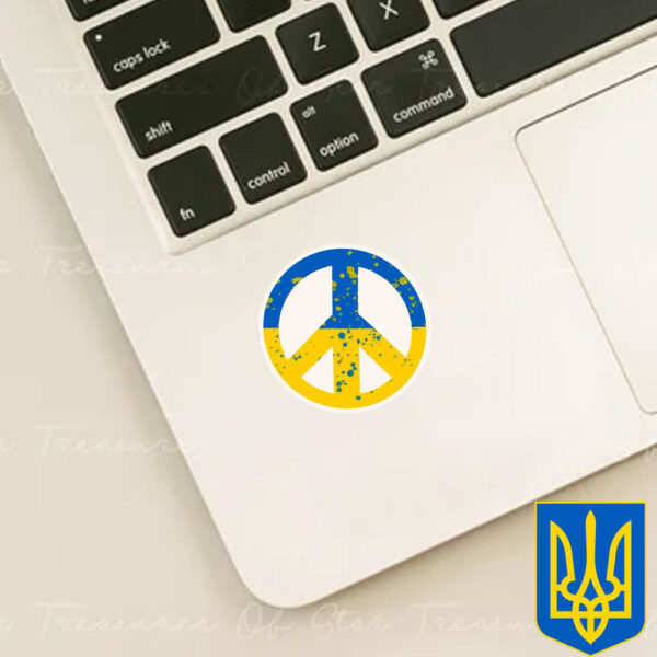 Peace Sign Ukraine Sticker and Car Magnet Blue and Yellow