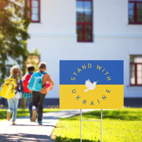 Stand With Ukraine Dove 2025 Yard Sign