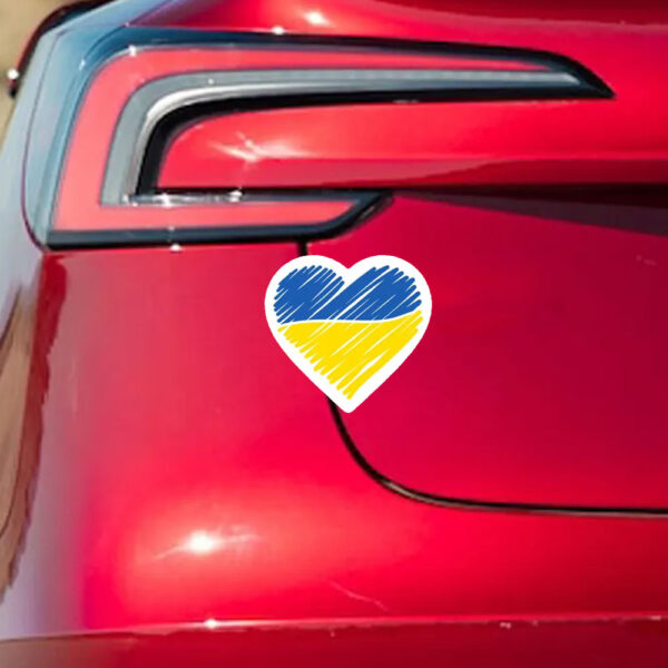 Stand with Ukraine Heart 2025 Sticker and Car Magnet