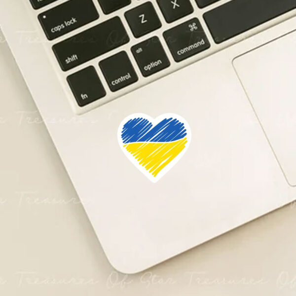 Stand with Ukraine Heart 2025 Sticker and Car Magnet