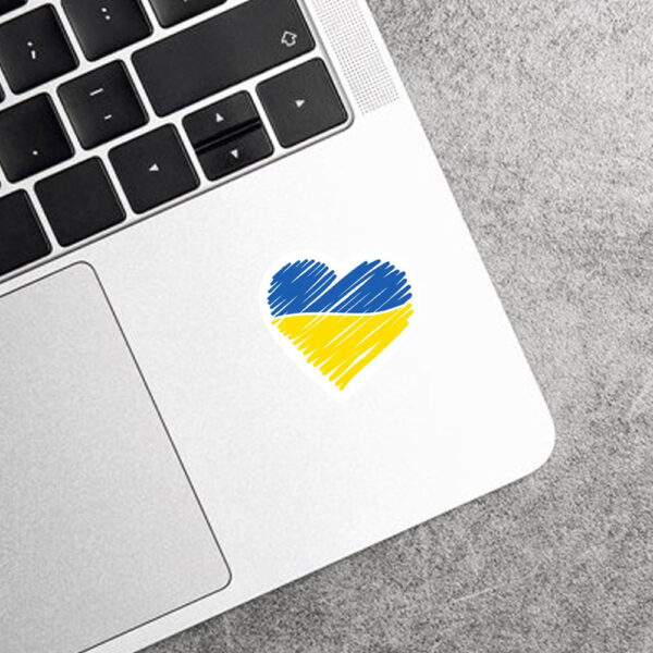 Stand with Ukraine Heart 2025 Sticker and Car Magnet