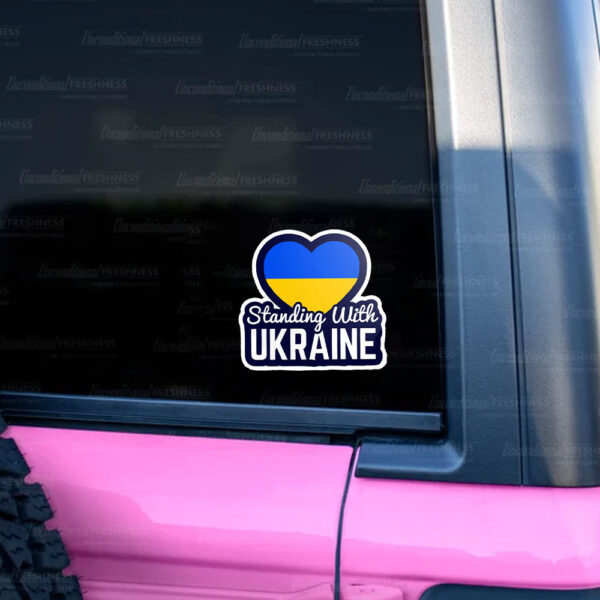 Standing With Ukraine 2025 Sticker and Car Magnet - Support Zelensky