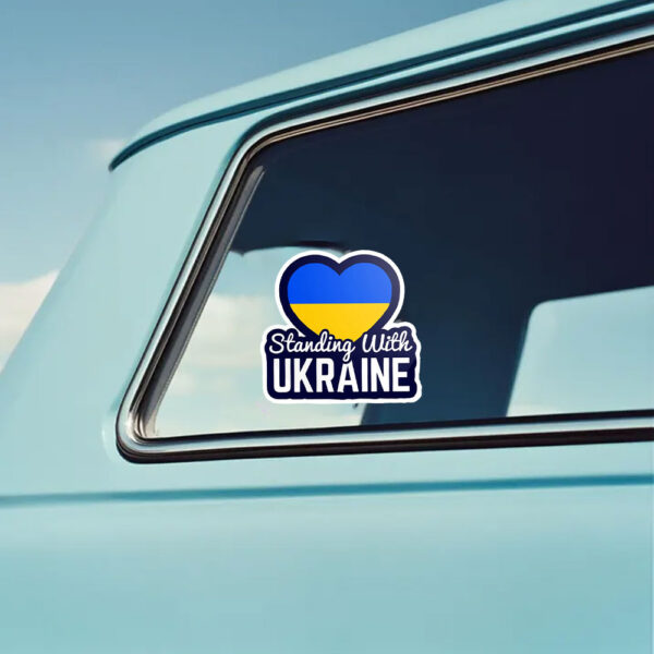 Standing With Ukraine 2025 Sticker and Car Magnet - Support Zelensky