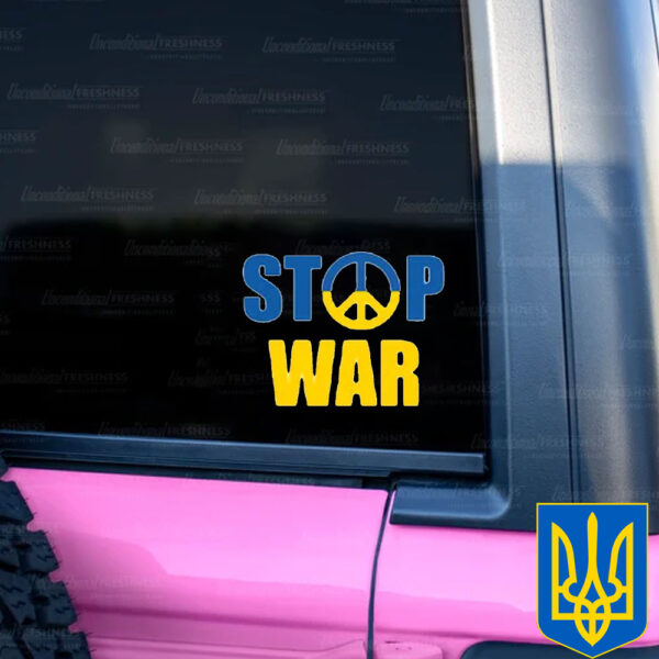 Stop War Ukraine 2025 Sticker and Car Magnet