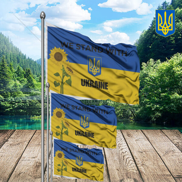 We Stand With Ukraine 2025 Flag - Anti Trump