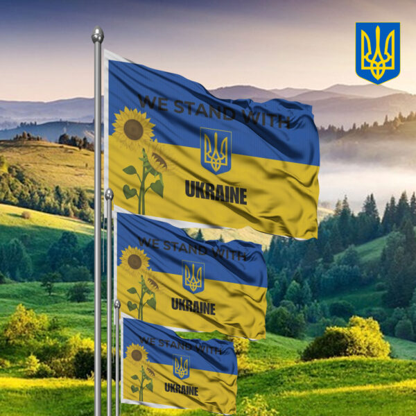 We Stand With Ukraine 2025 Flag - Anti Trump