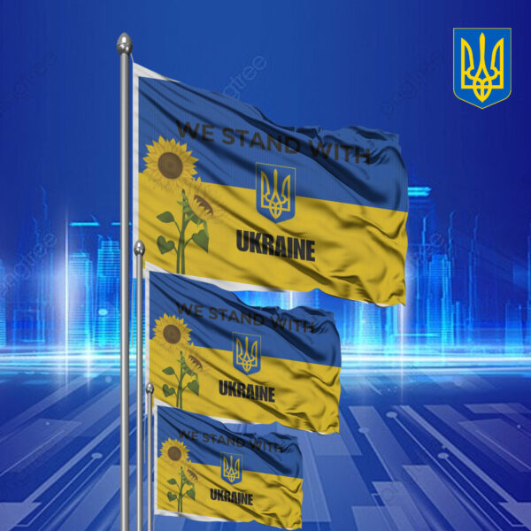 We Stand With Ukraine 2025 Flag - Anti Trump