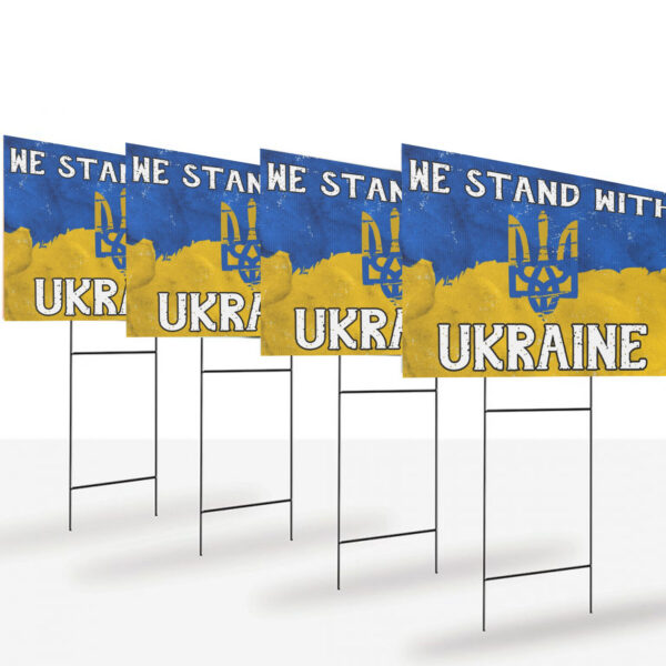 We Stand With Ukraine Plastic 2025 Yard Sign