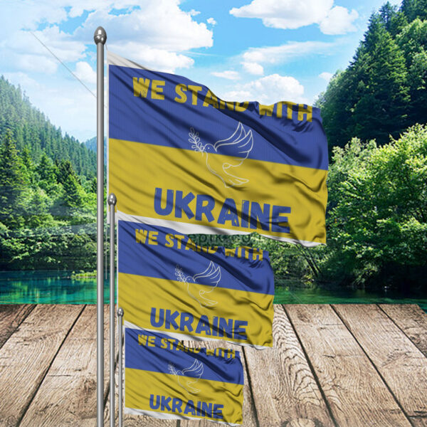 We Stand with Ukraine - Peace For Ukraine 2025 Flag